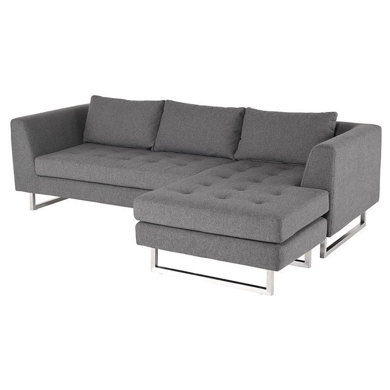 Matthew Shale Grey - Brushed Stainless Steel Sectional