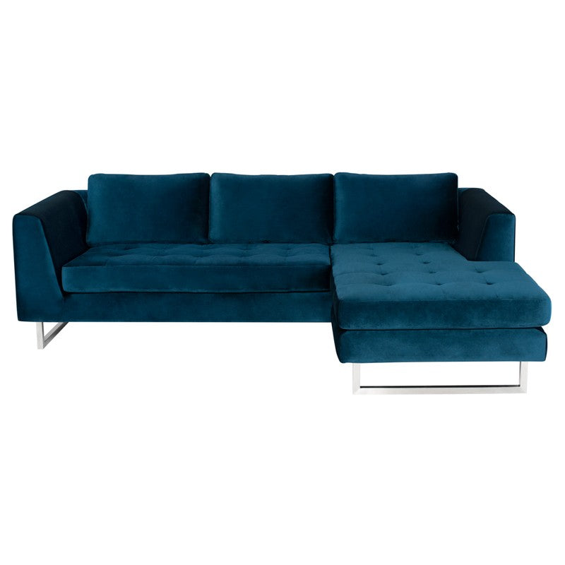 Matthew Midnight Blue - Brushed Stainless Steel Sectional