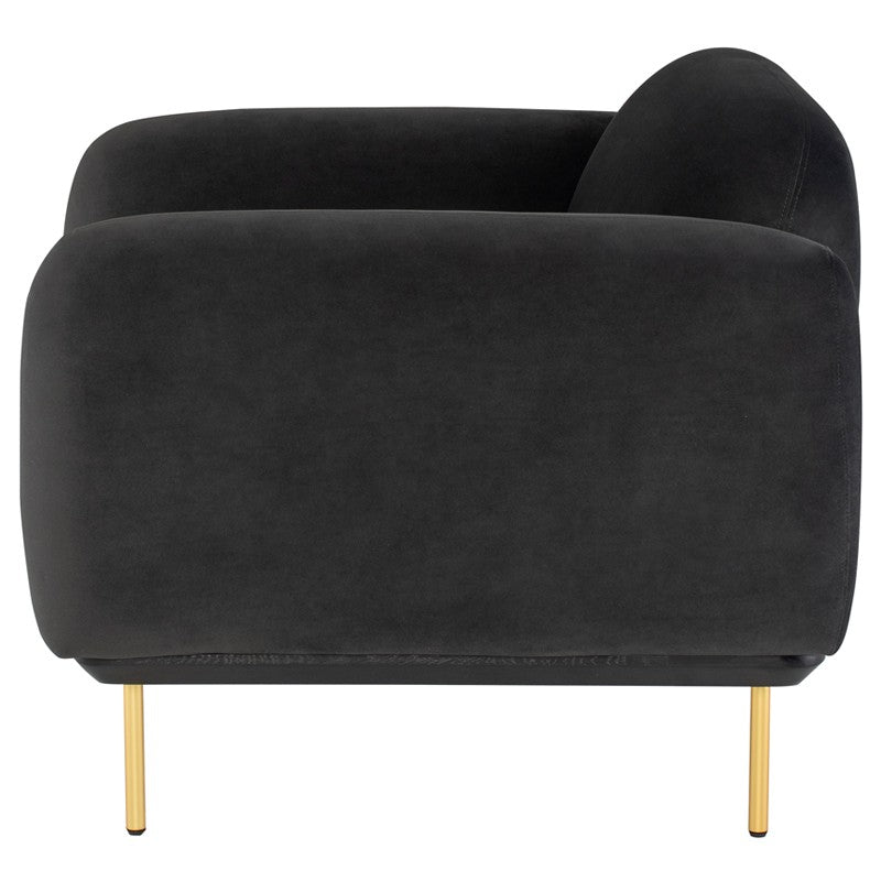 Benson Shadow Grey - Matte Brass Occasional Chair