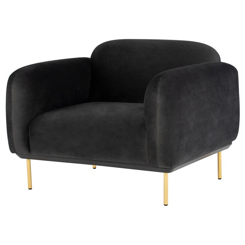 Benson Shadow Grey - Matte Brass Occasional Chair