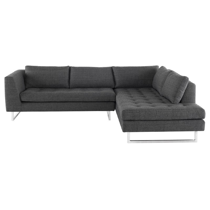 Janis Dark Grey - Brushed Stainless Steel Sectional