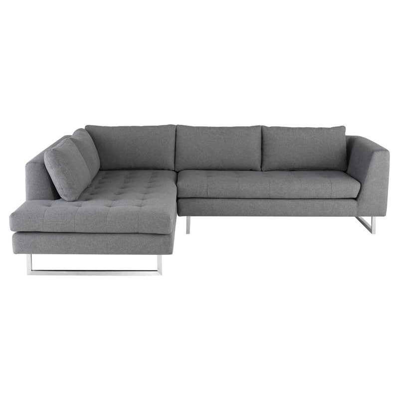 Janis Shale Grey - Brushed Stainless Steel Sectional