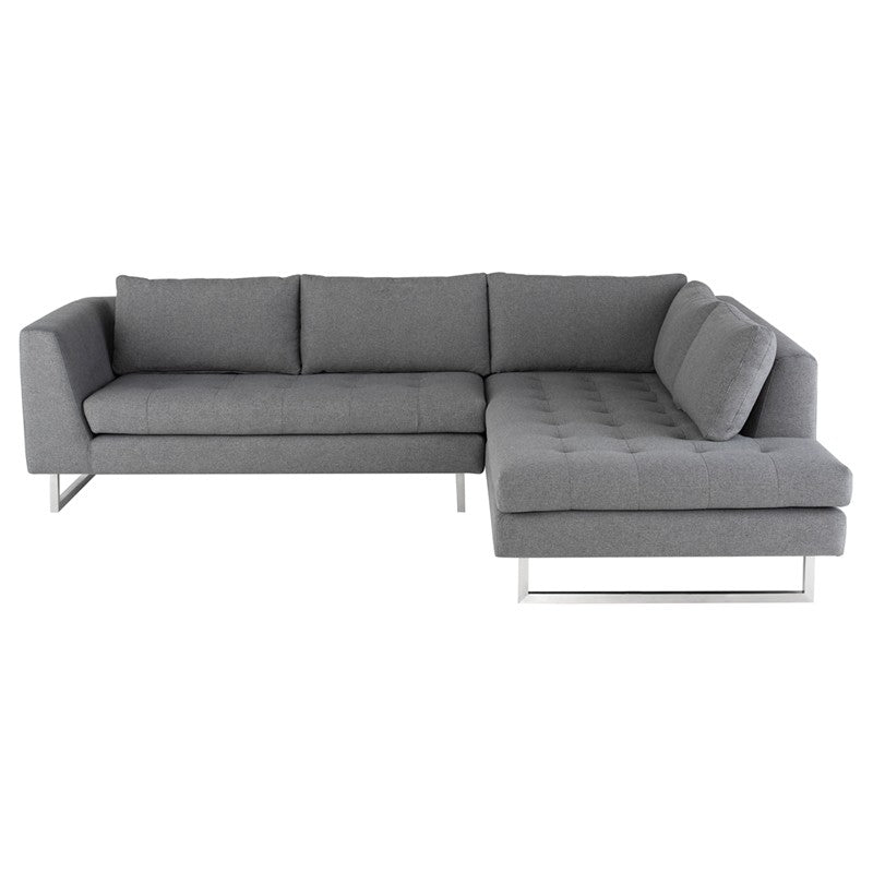 Janis Shale Grey - Brushed Stainless Steel Sectional