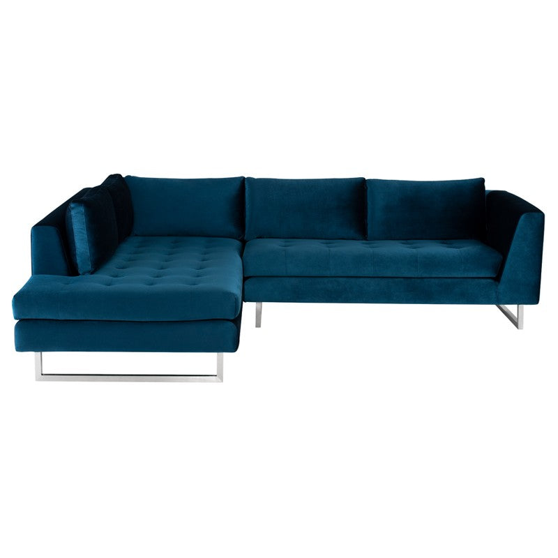 Janis Midnight Blue - Brushed Stainless Steel Sectional