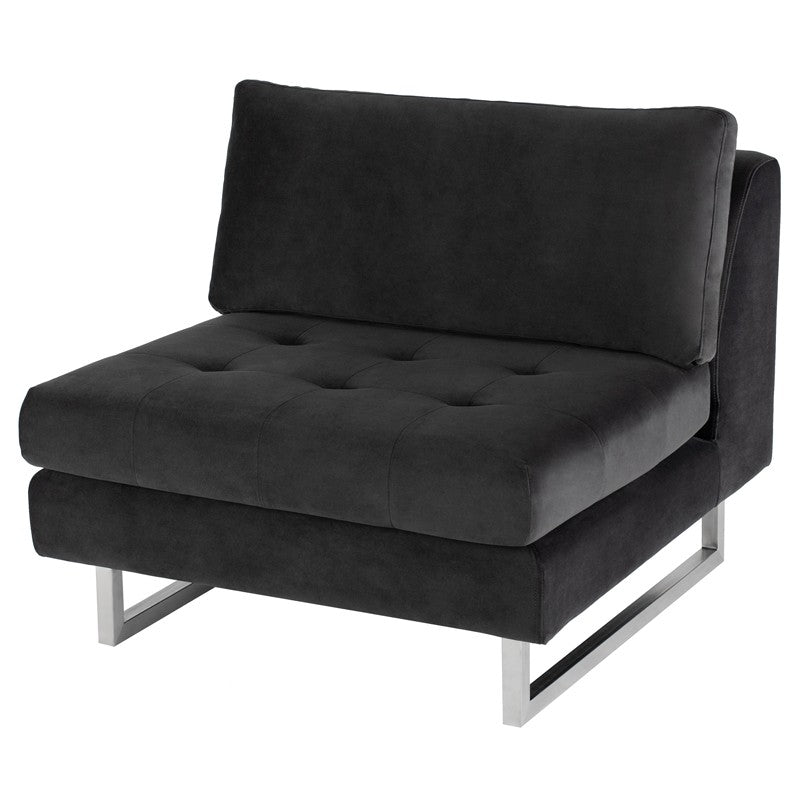 Janis Shadow Grey - Matte Black Occasional Chair