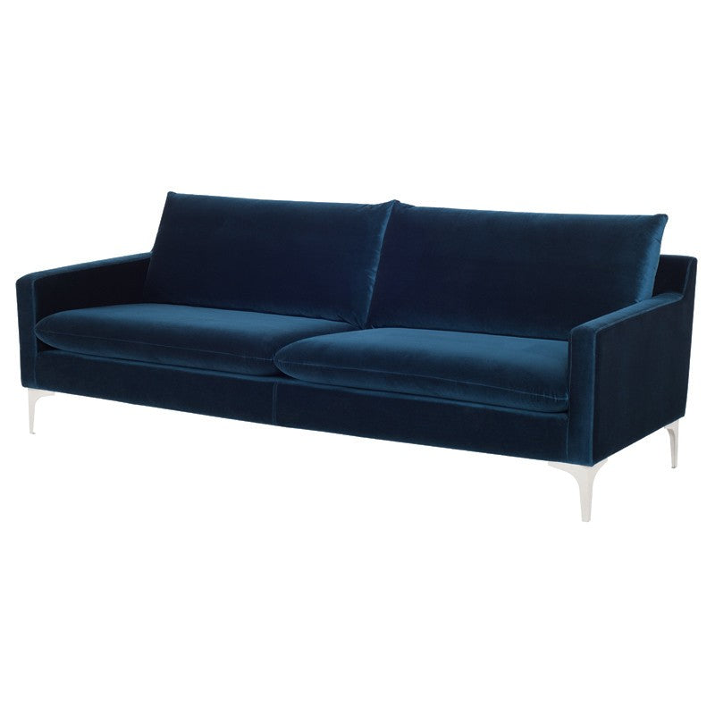 Anders Midnight Blue - Brushed Stainless Steel Sofa