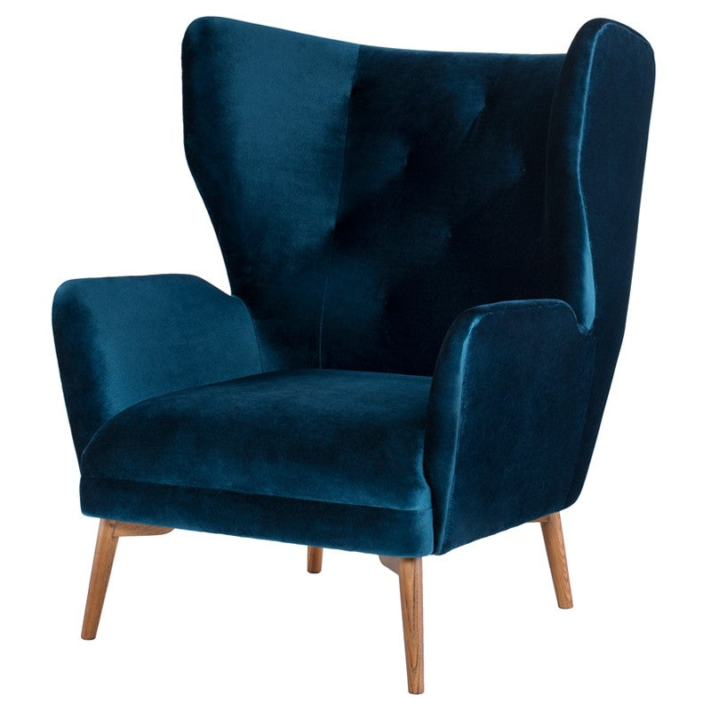 Klara Midnight Blue - Ash Stained Walnut Occasional Chair