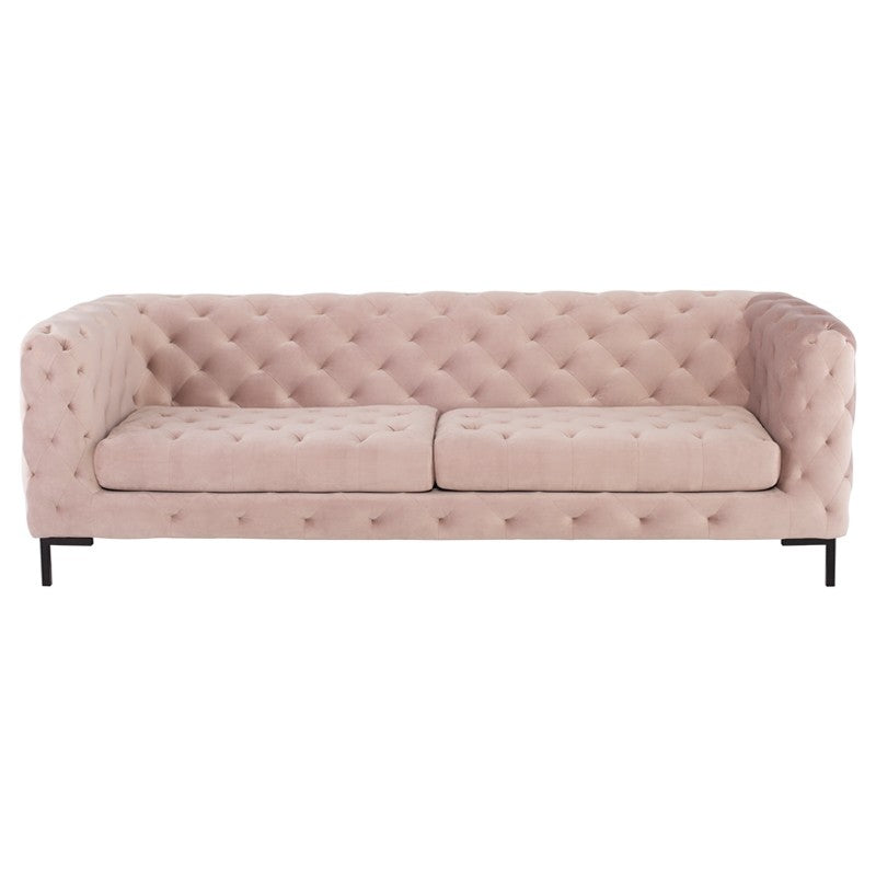 Tufty Blush Velour - Matte Black Sofa