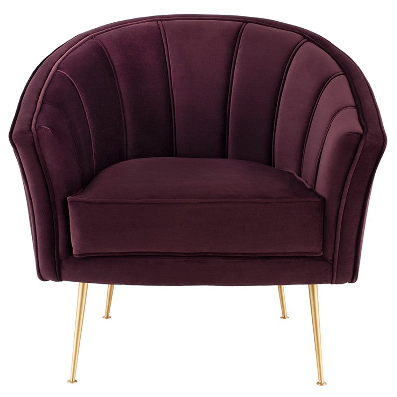 Aria Mulberry - Brushed Gold Occasional Chair