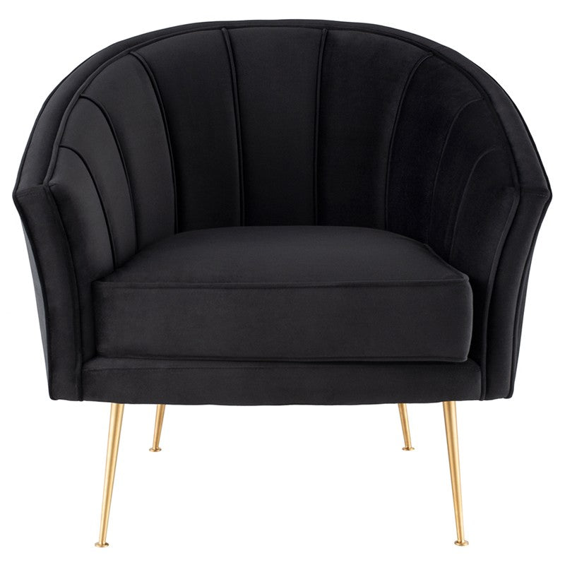 Aria Black Velour - Brushed Gold Occasional Chair