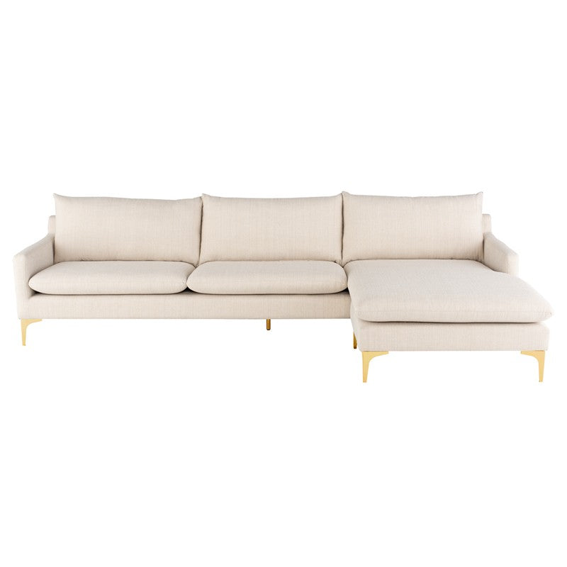 Anders Sand - Brushed Gold Sectional