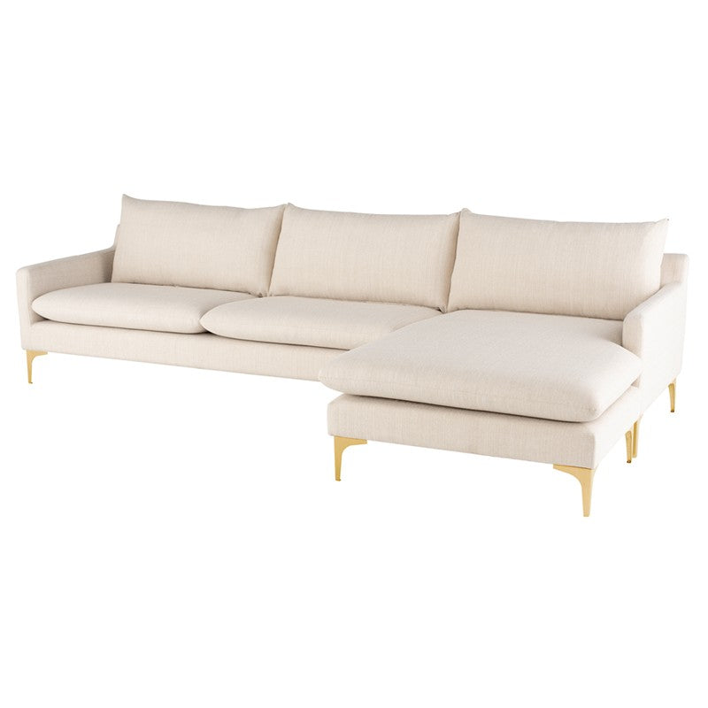 Anders Sand - Brushed Gold Sectional