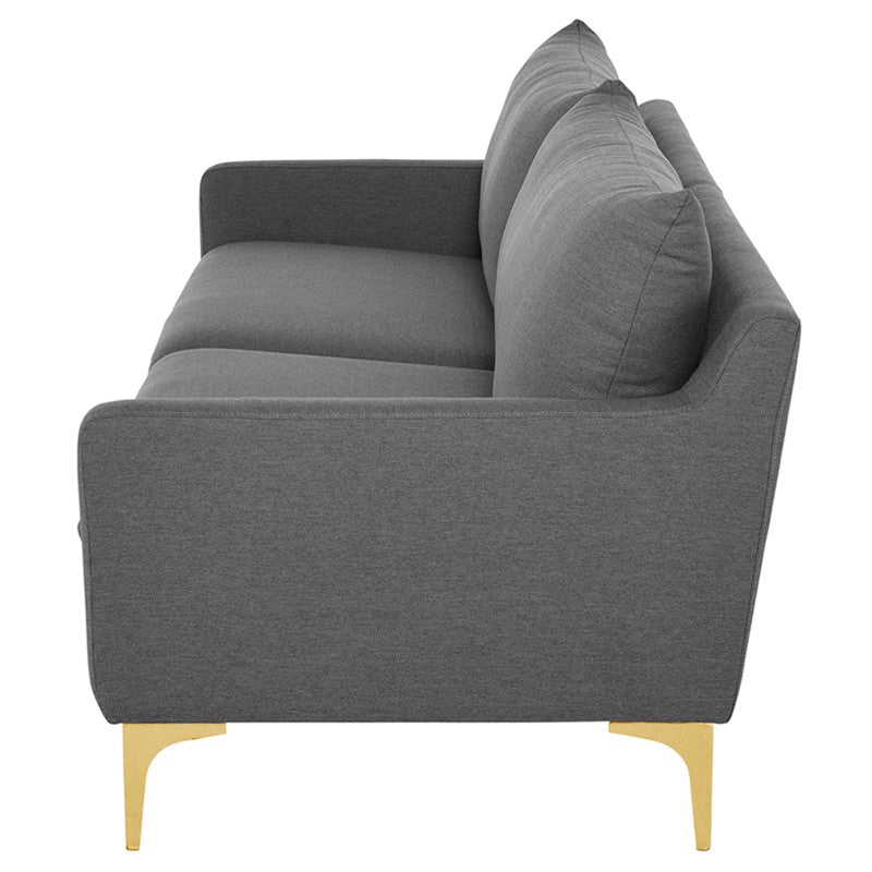 Anders Slate Grey - Brushed Gold Sofa