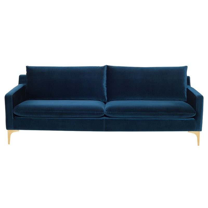 Anders Midnight Blue - Brushed Gold Sofa