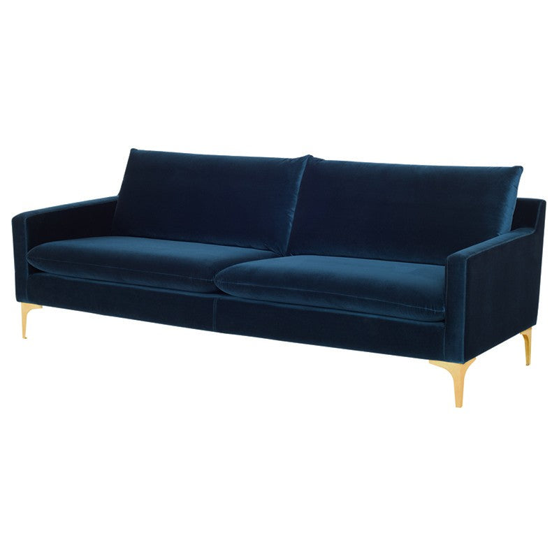 Anders Midnight Blue - Brushed Gold Sofa