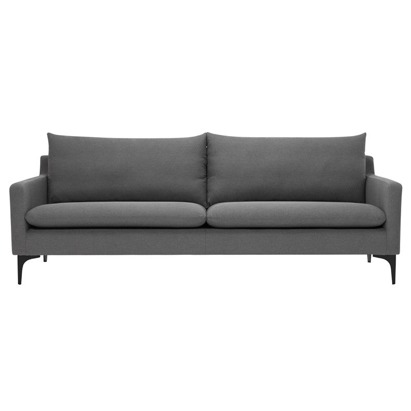 Anders Slate Grey - Matte Black Sofa