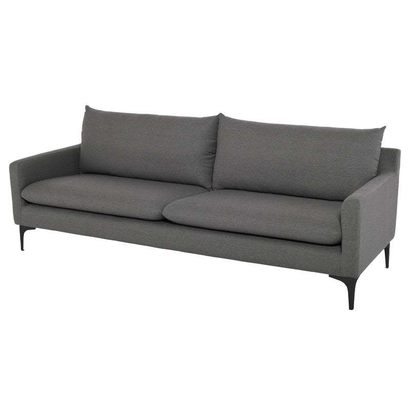 Anders Slate Grey - Matte Black Sofa