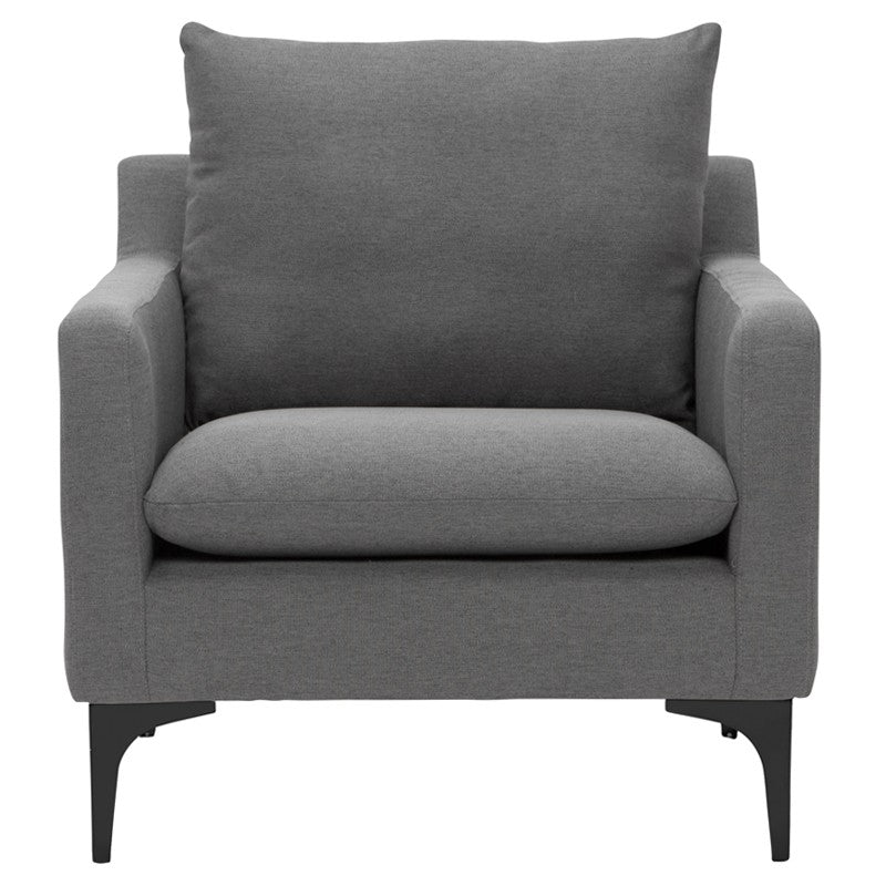 Anders Slate Grey - Matte Black Occasional Chair