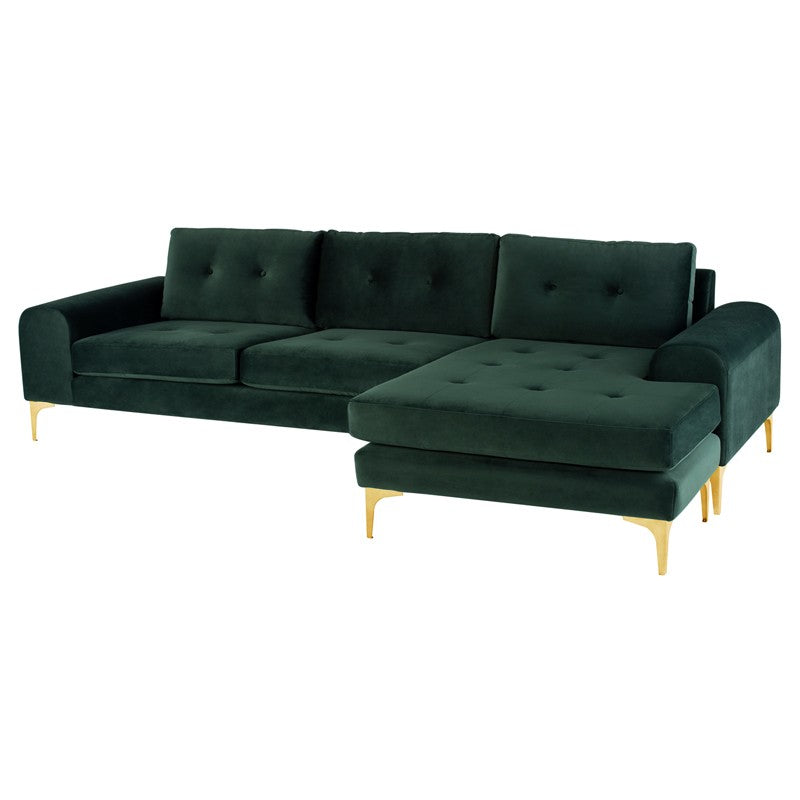 Colyn Emerald - Brushed Gold Sectional