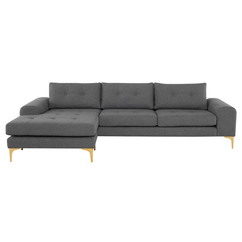 Colyn Shale Grey - Brushed Gold Sectional