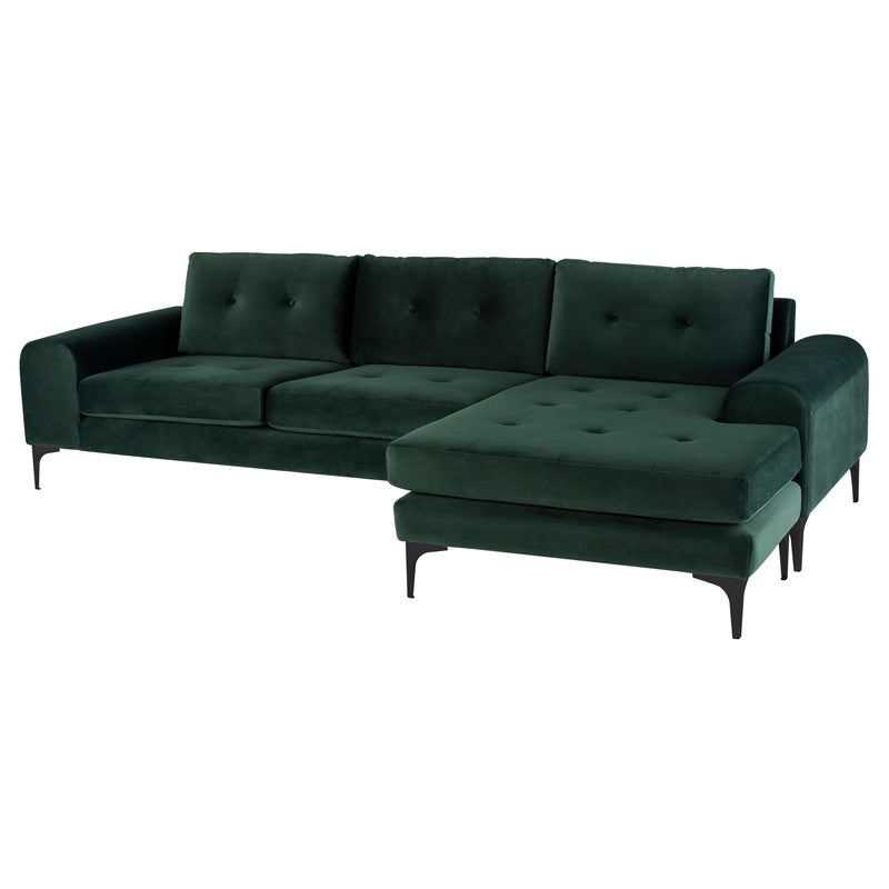 Colyn Emerald Green - Matte Black Sectional