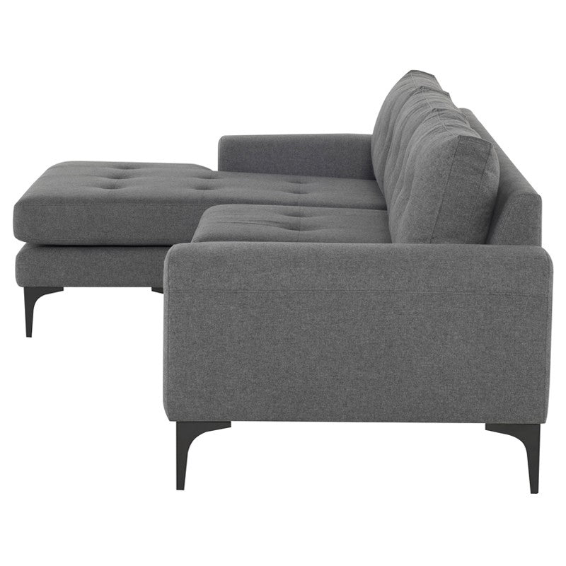 Colyn Shale Grey - Matte Black Sectional