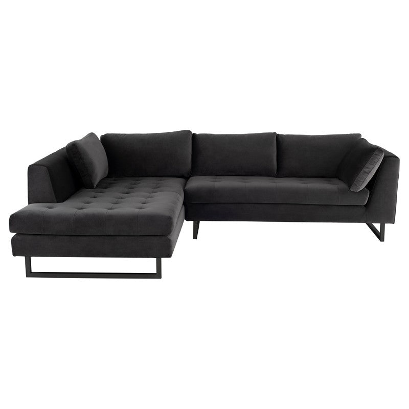 Janis Shadow Grey - Matte Black Sectional