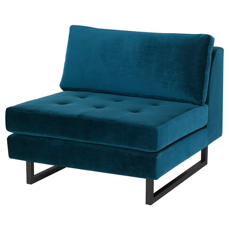 Janis Midnight Blue - Matte Black Occasional Chair