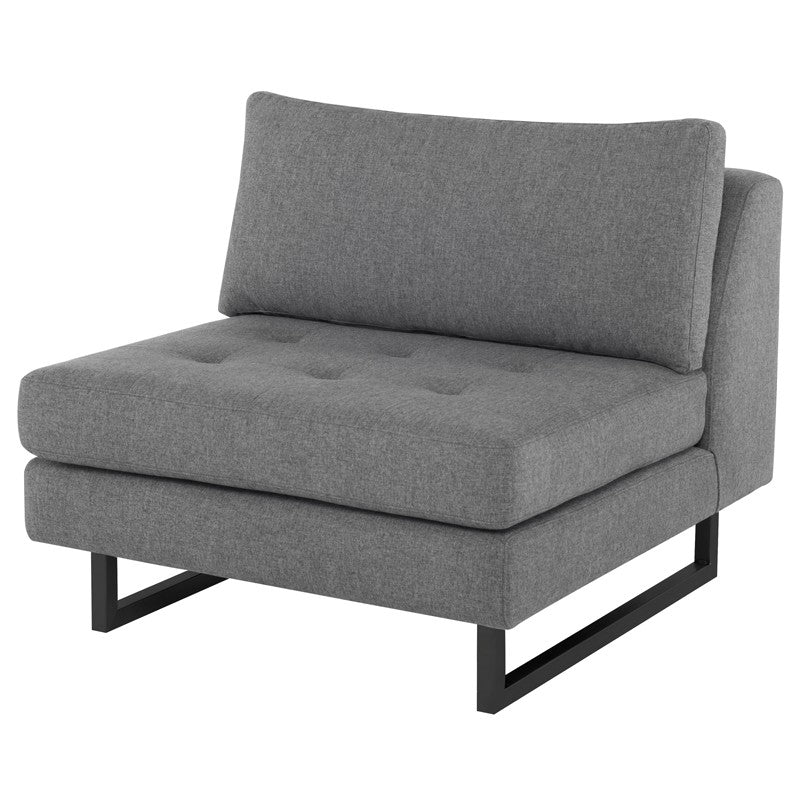 Janis Shale Grey - Matte Black Occasional Chair