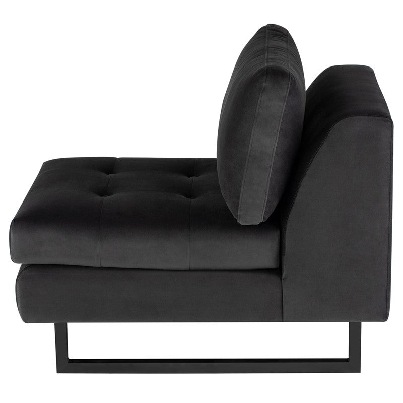 Janis Shadow Grey - Matte Black Occasional Chair