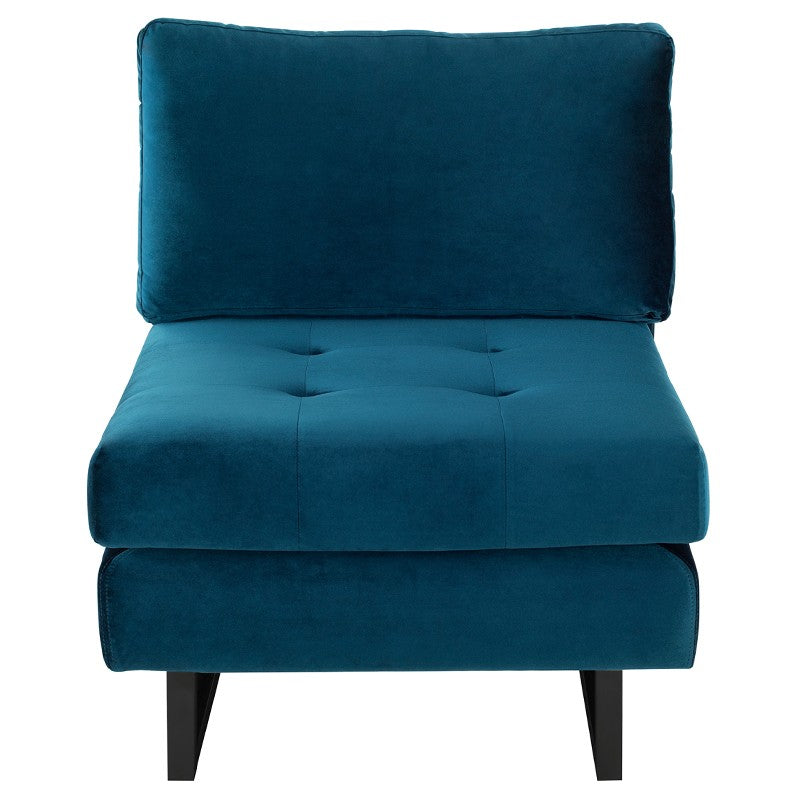 Janis Midnight Blue - Matte Black Occasional Chair