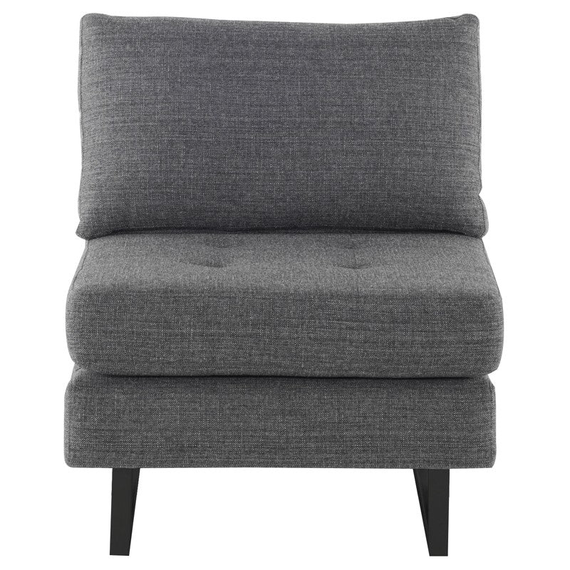 Janis Dark Grey Tweed - Matte Black Occasional Chair