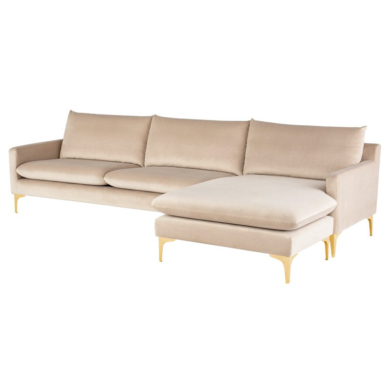 Anders Nude - Brushed Gold Sectional