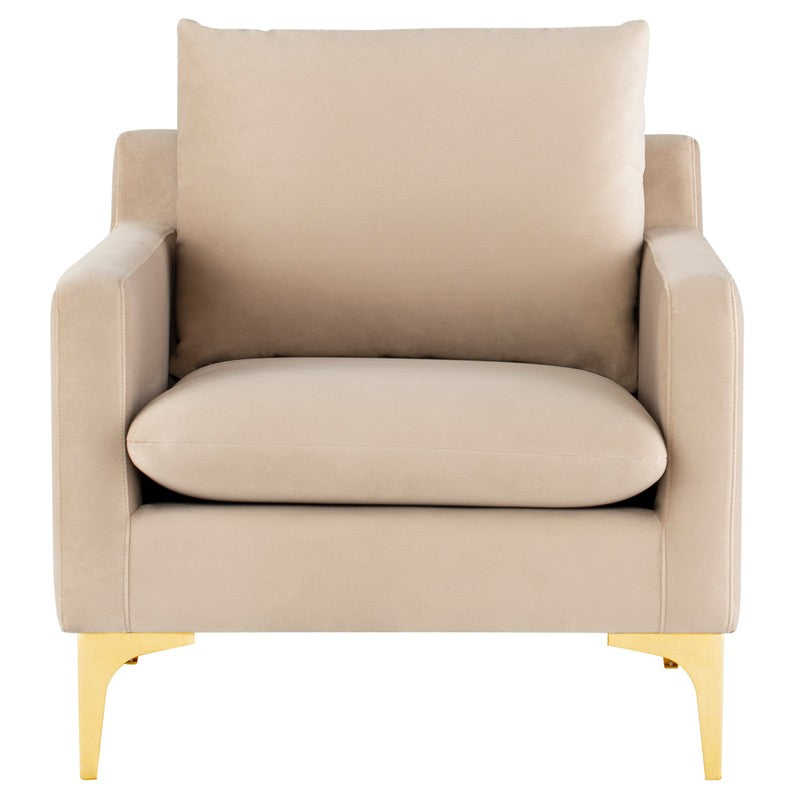 Anders Nude - Brushed Gold Occasional Chair