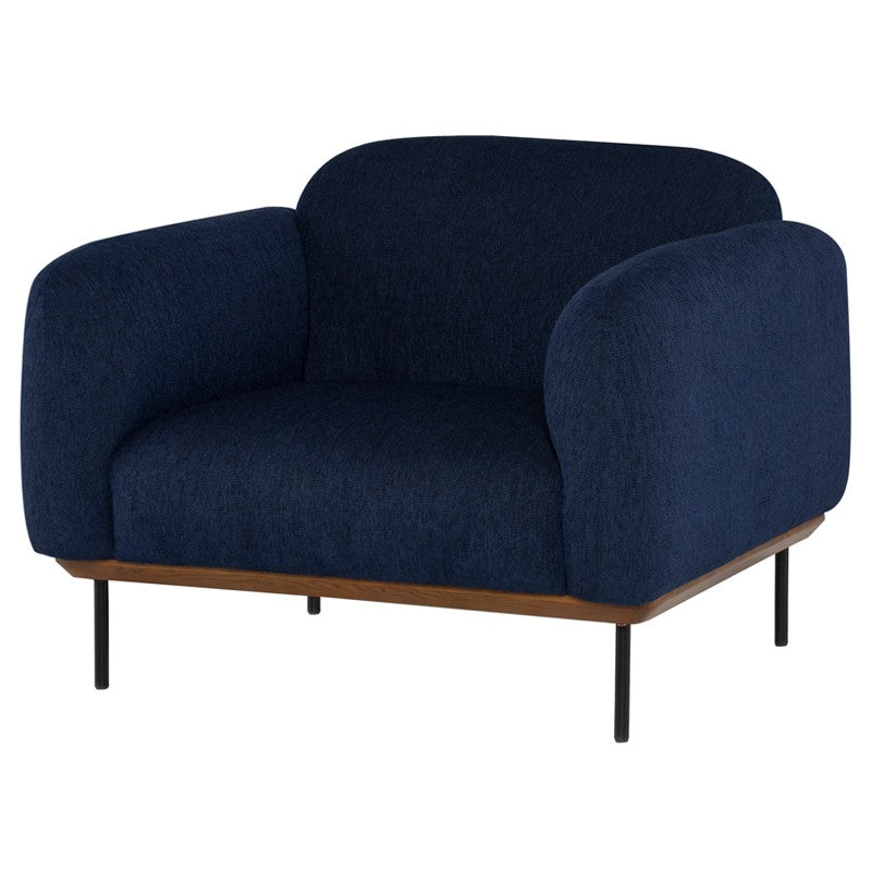 Benson True Blue - Matte Black Occasional Chair