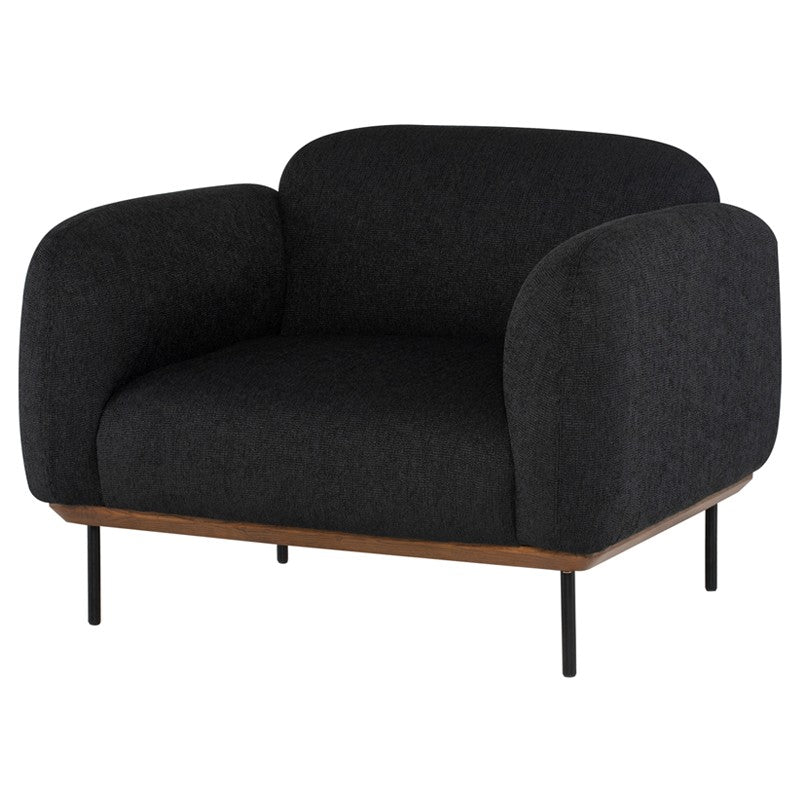 Benson Charcoal Boucle  - Matte Black Occasional Chair