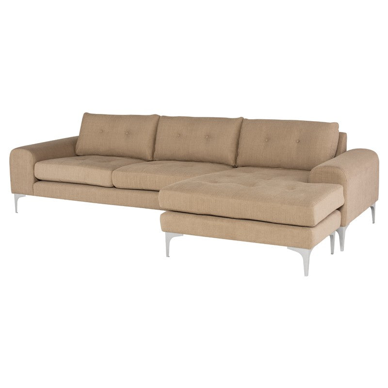 Colyn Burlap - Brushed Stainless Steel Sectional