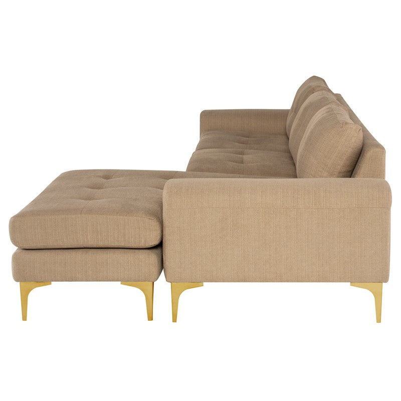 Colyn Burlap - Brushed Gold Sectional