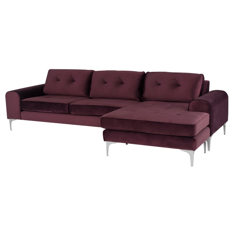Colyn Mulberry - Brushed Stainless Steel Sectional
