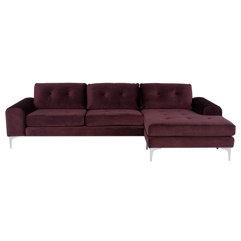 Colyn Mulberry - Brushed Stainless Steel Sectional