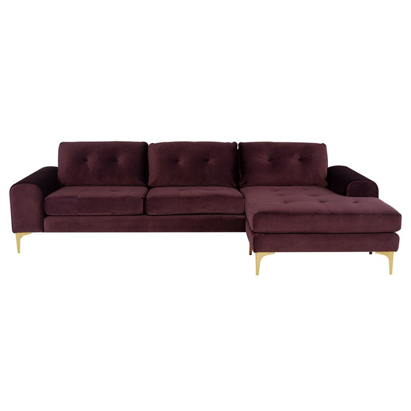 Colyn Mulberry - Brushed Gold Sectional