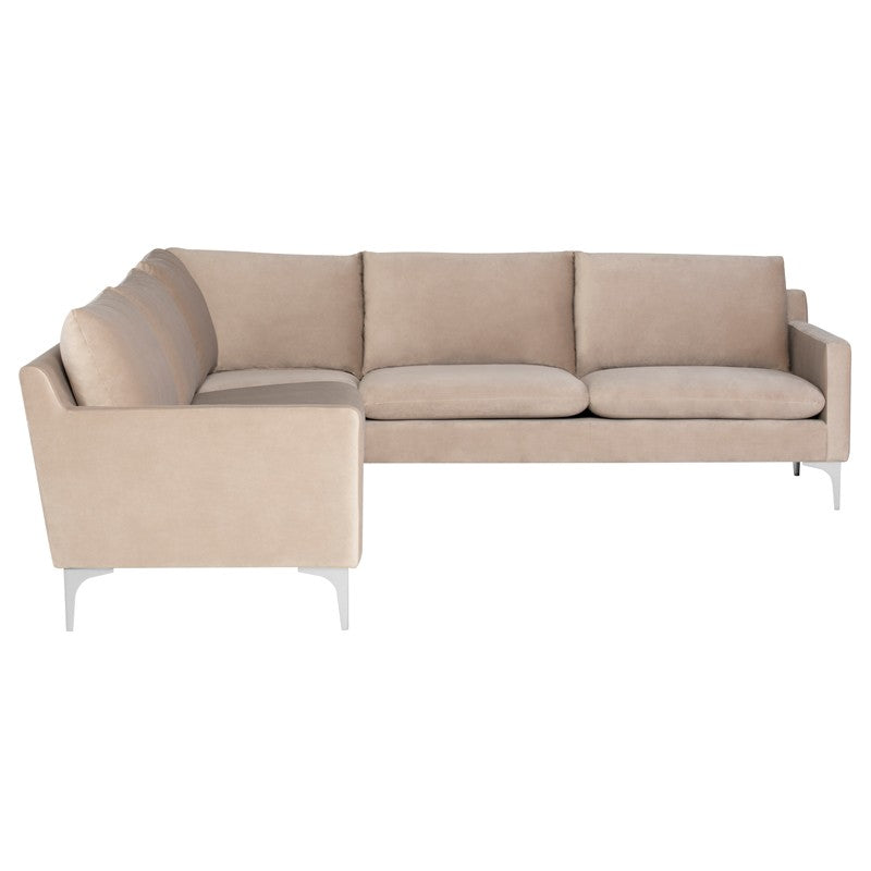 Anders Nude - Brushed Stainless Steel Sectional