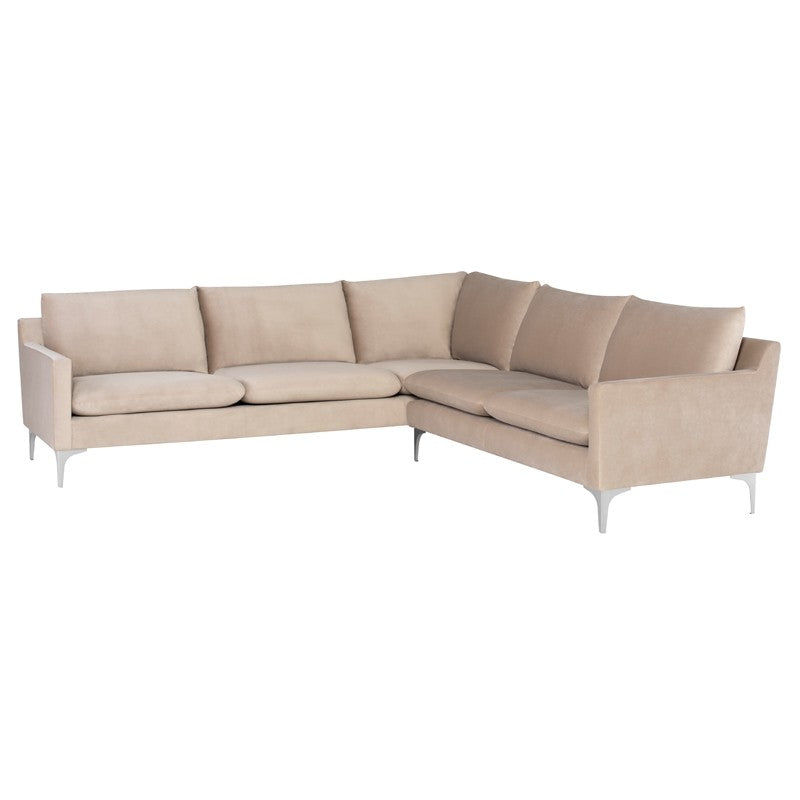 Anders Nude - Brushed Stainless Steel Sectional
