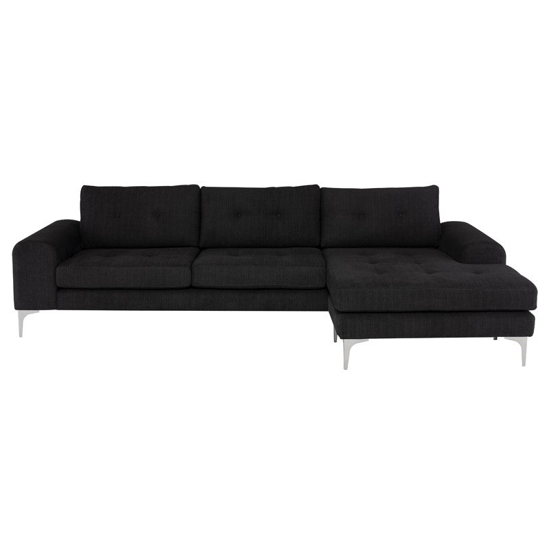 Colyn Coal - Brushed Stainless Steel Sectional