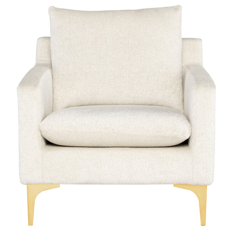 Anders Coconut - Brushed Gold Occasional Chair