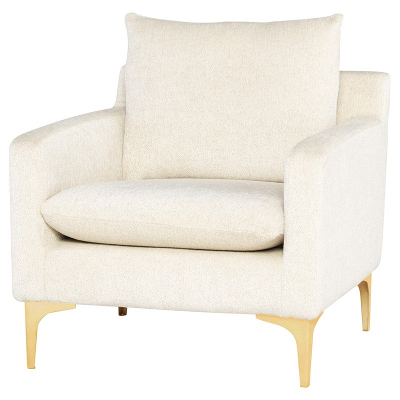 Anders Coconut - Brushed Gold Occasional Chair
