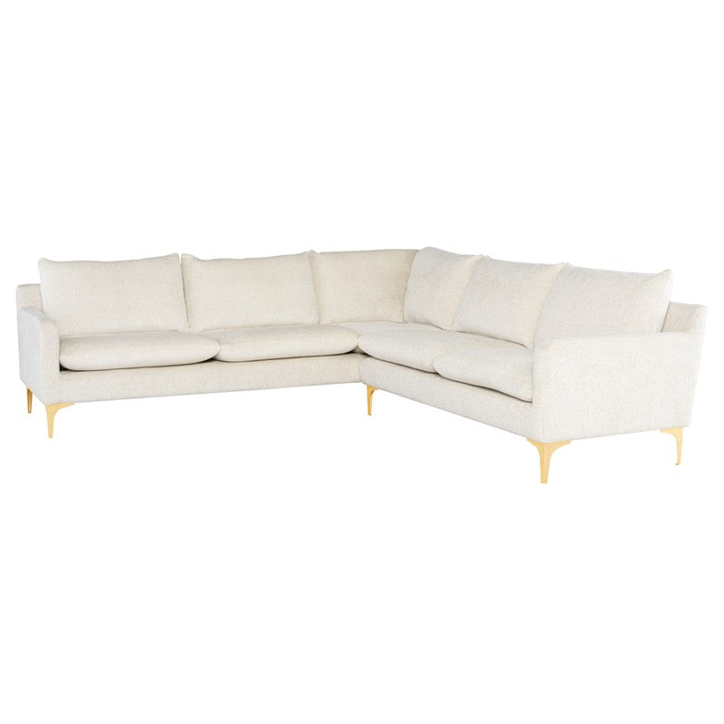 Anders Coconut - Brushed Gold Sectional