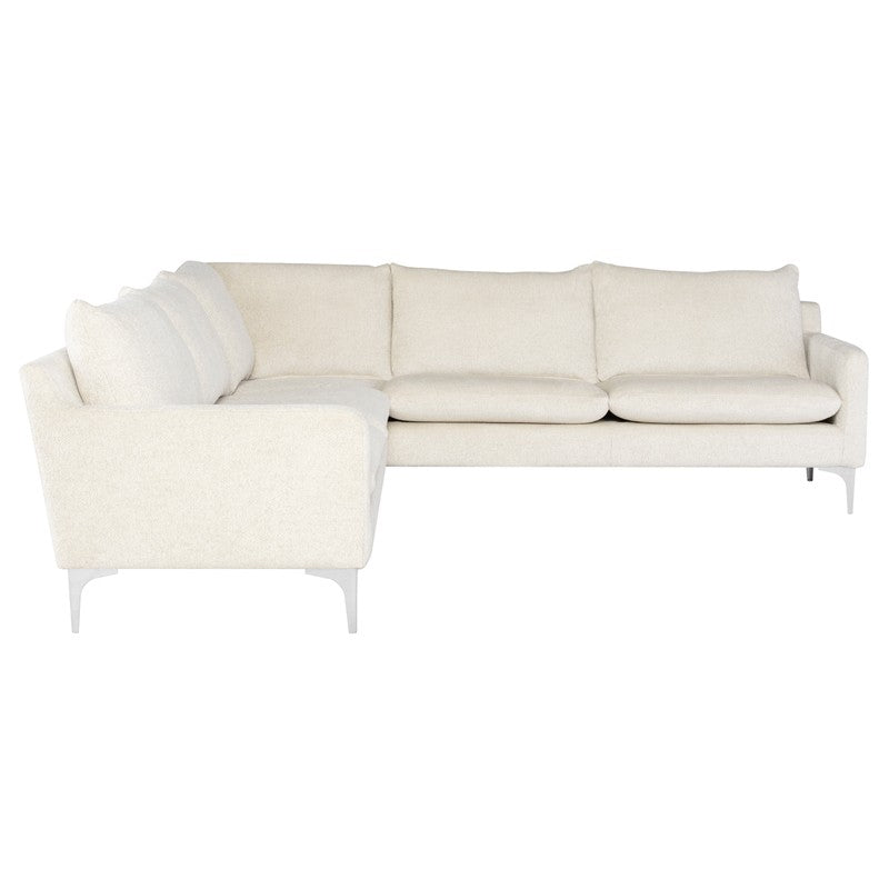 Anders Coconut - Brushed Stainless Steel Sectional