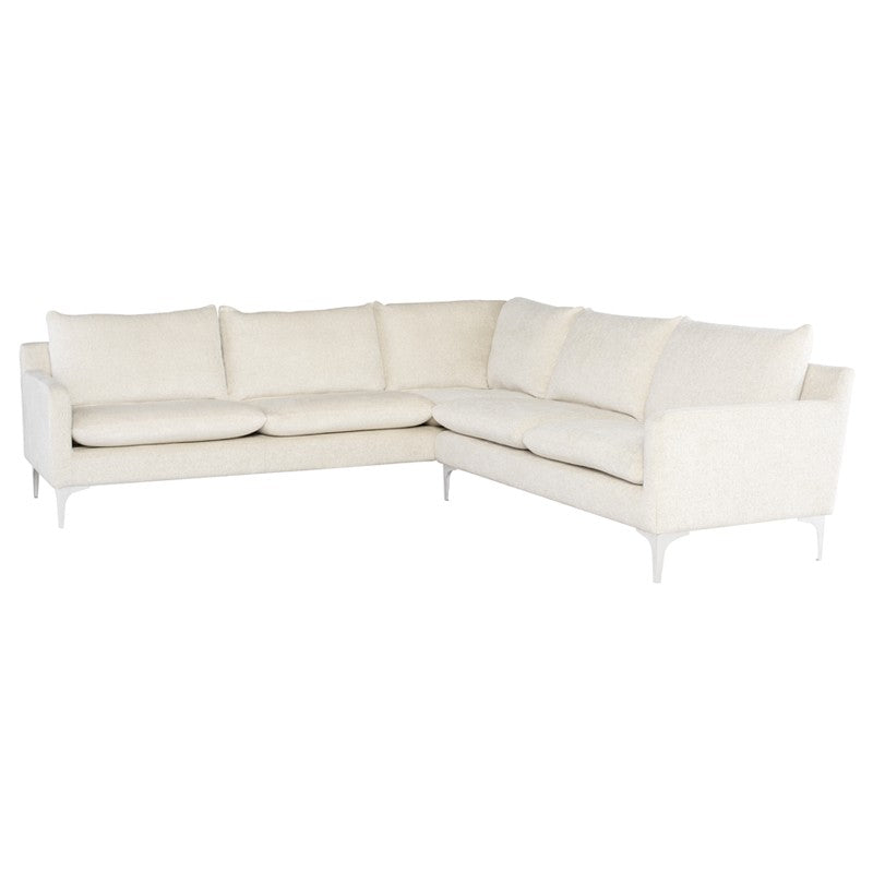 Anders Coconut - Brushed Stainless Steel Sectional