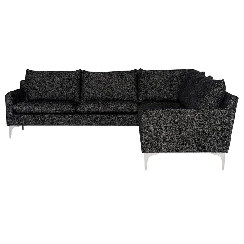 Anders Salt & Pepper - Brushed Stainless Steel Sectional
